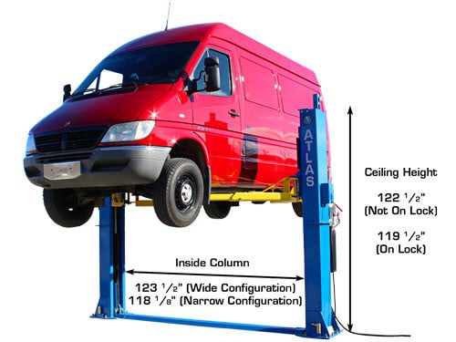 Atlas BP12000 12,000lbs 2-Post Bottom Plate Car Lift