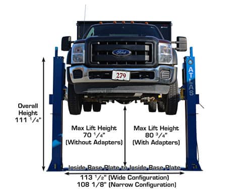Atlas BP12000 12,000lbs 2-Post Bottom Plate Car Lift