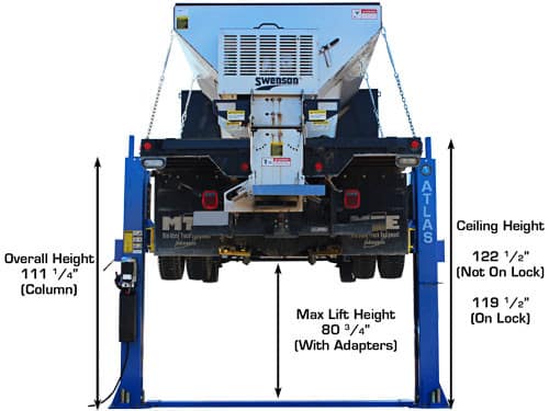 Atlas BP12000 12,000lbs 2-Post Bottom Plate Car Lift