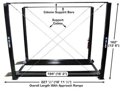 ATLAS ST-7000 SUPER TALL 4 Post Lift (7,000lbs Capacity)