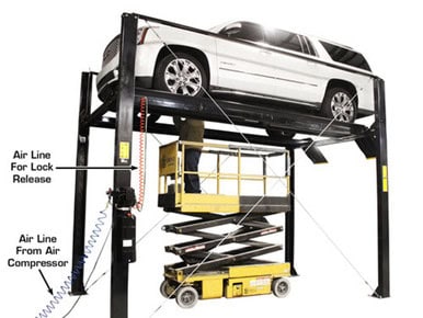 ATLAS ST-7000 SUPER TALL 4 Post Lift (7,000lbs Capacity)